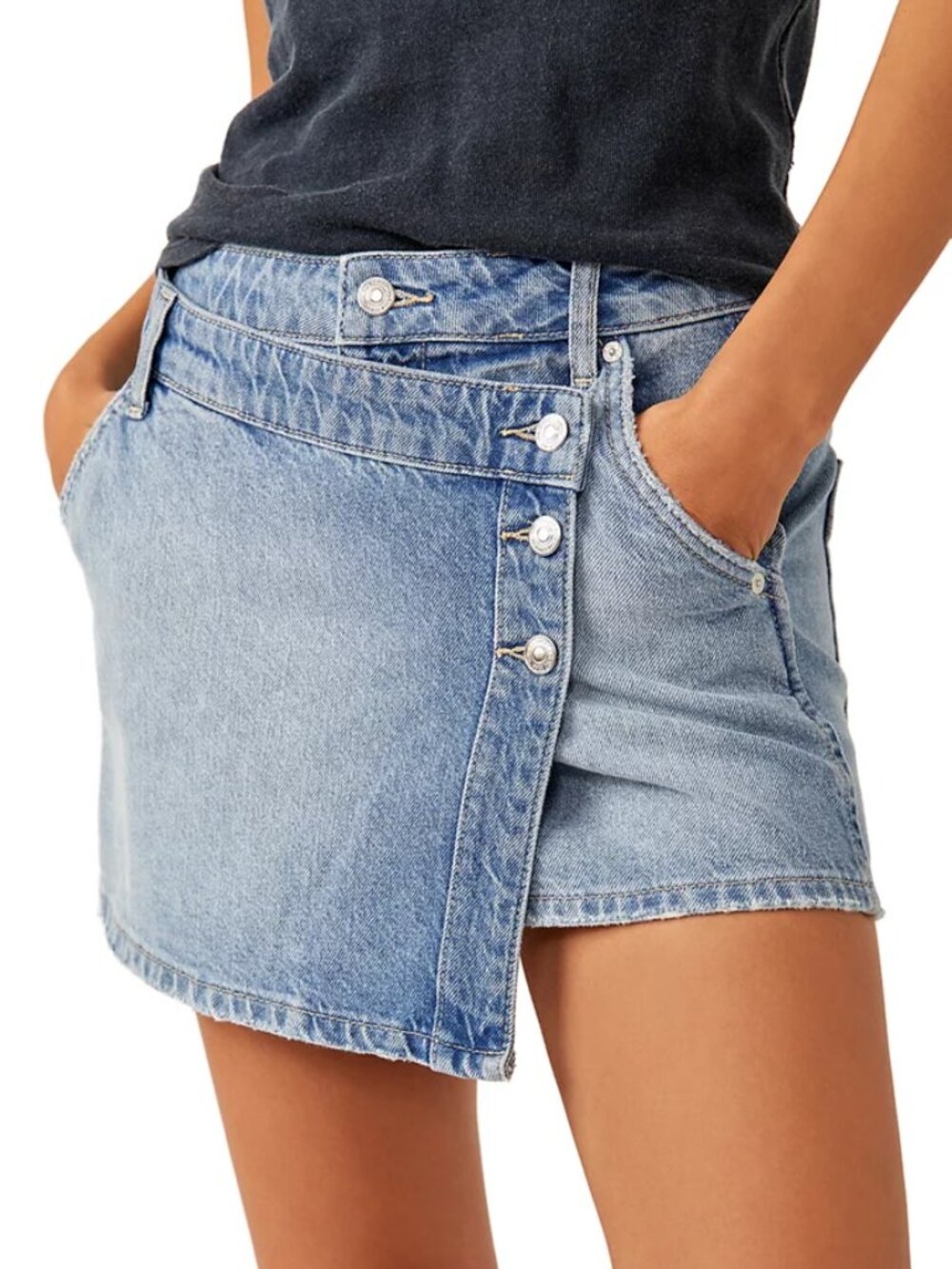 Free People Wynne Skort Light Indigo 2